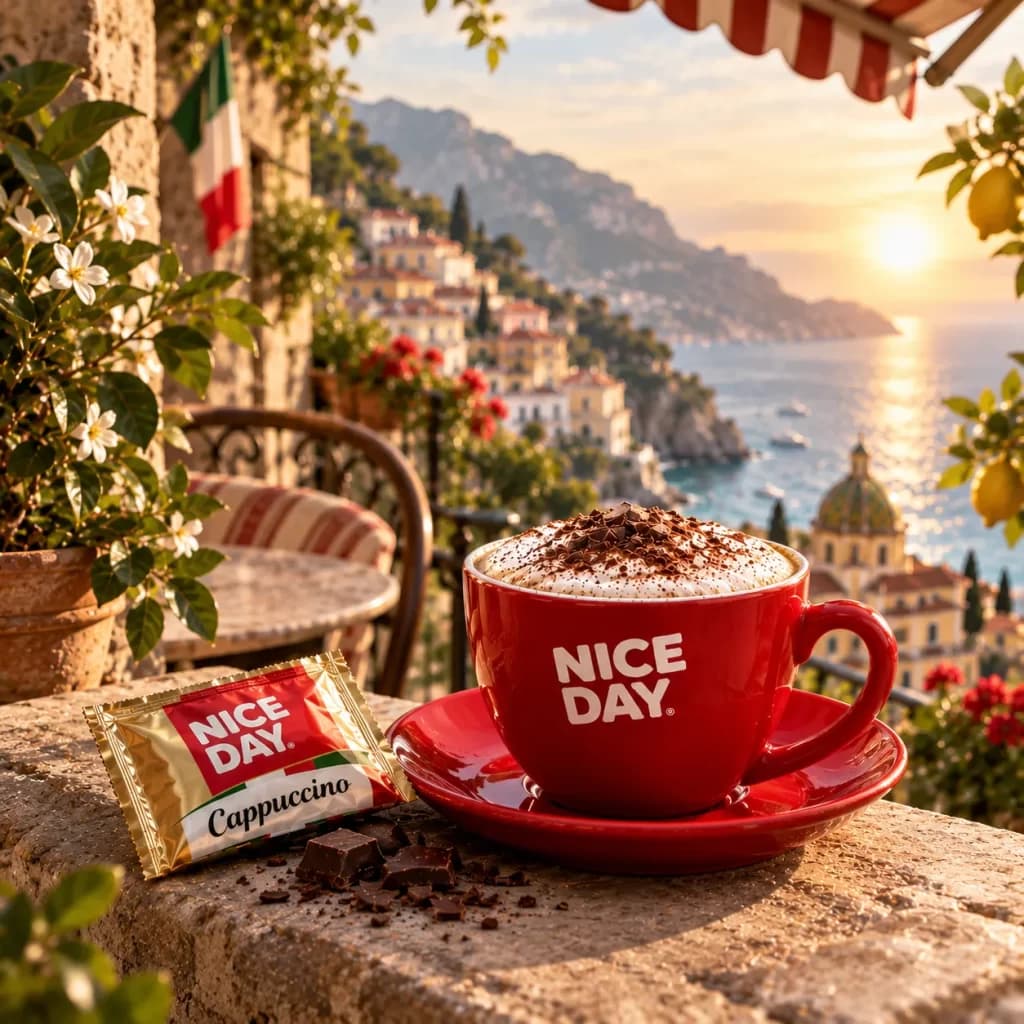 Nice Day cappuccino break with frothy cup