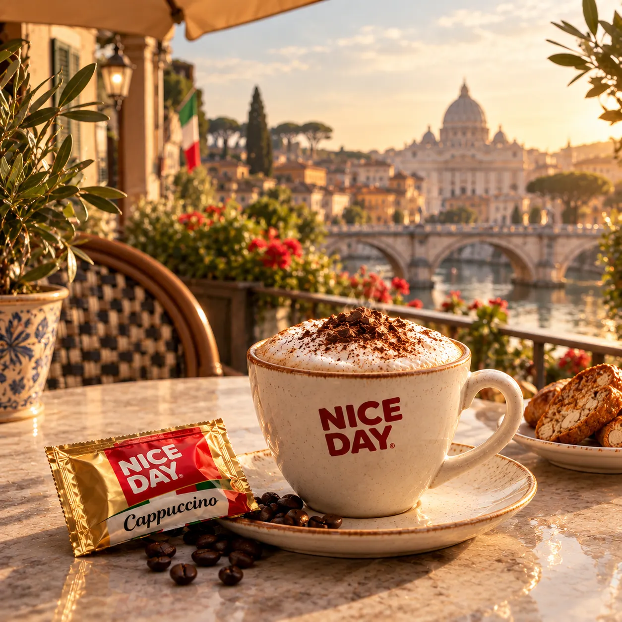 Morning ritual with Nice Day cappuccino sachet